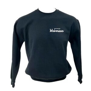 MICHIGAN WOLVERINES Double Script Retro Logo BLACK Pullover Crewneck, Sweatshirt